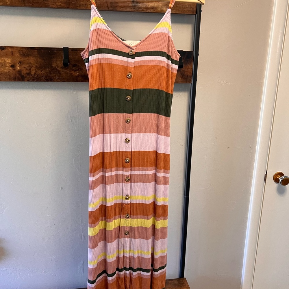 Loft striped midi dress
